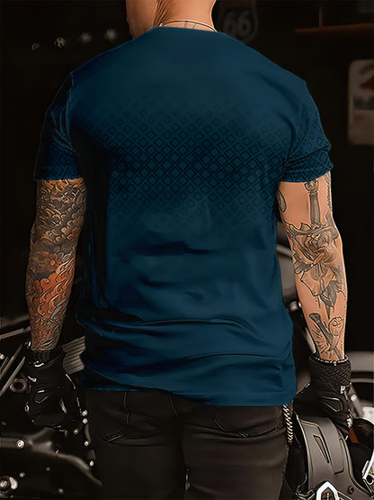 Men's Casual Crew Neck T-Shirt - 100% Polyester, All-Season Comfort
