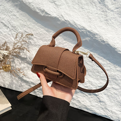 Միագույն PU մինի նորաձև բազմակողմանի նիշի ձեռքի պայուսակ, ոճային և հեշտ, նորաձև՝ երթևեկության և զբոսանքների համար, կանացի ուսագոտիով պայուսակ