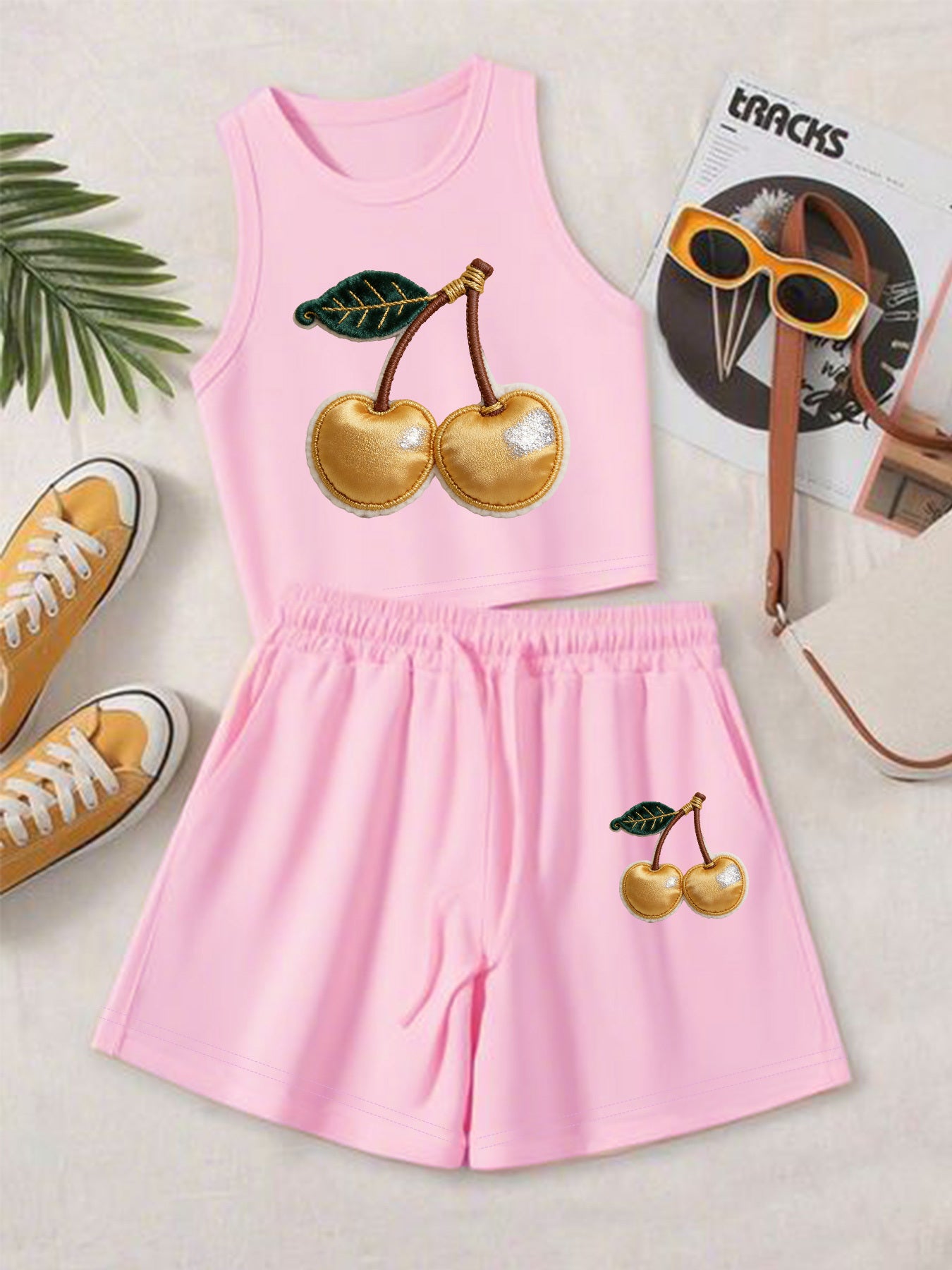 Casual Women's Two-Piece Set with Printed Top & Shorts