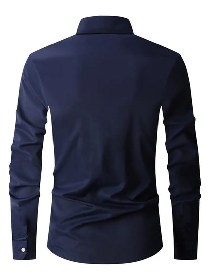 Men's Casual Business Shirt Short Sleeve Polyester Top