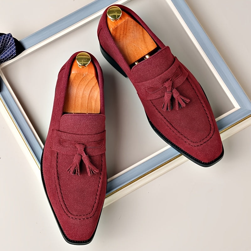 Men's Retro Slip-On Loafers Square Toe Casual & Formal Shoes