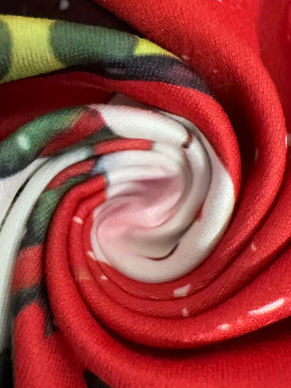 Women'S Elegant Long Sleeve Polo Shirt with Festive Snowman & Snowflake Print - Red &, Button-Up Collar, Perfect for Weddings, Parties, and Casual Outings, Winter Fashion Top | Playful Print Top | Stylish Buttonup, Winter Clo