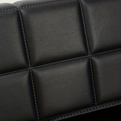 caivektine Men's Stylish Black Crossbody Bag - Adjustable Strap, Quilted Grid Design, Casual Business Shoulder Bag for Everyday Outings, Casual Business Bag   Sleek Modern Bag   Adjustable Strap Bag, Small Crossbody Bag