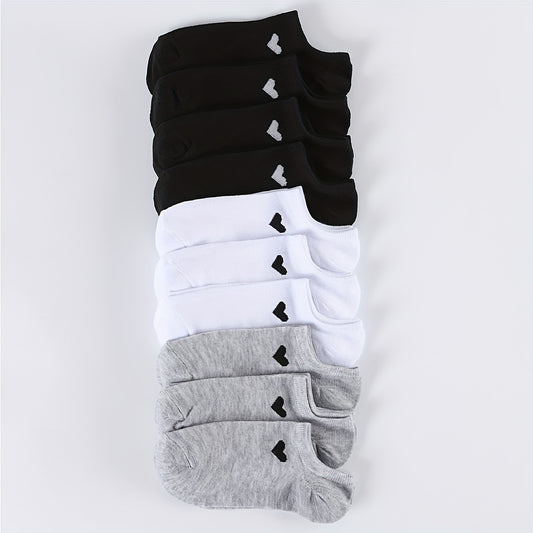 6/10pcs Breathable Ankle Socks - Soft, Moisture-Wicking & Comfortable for Casual Attire, Sports & Office - Versatile Solid Colors