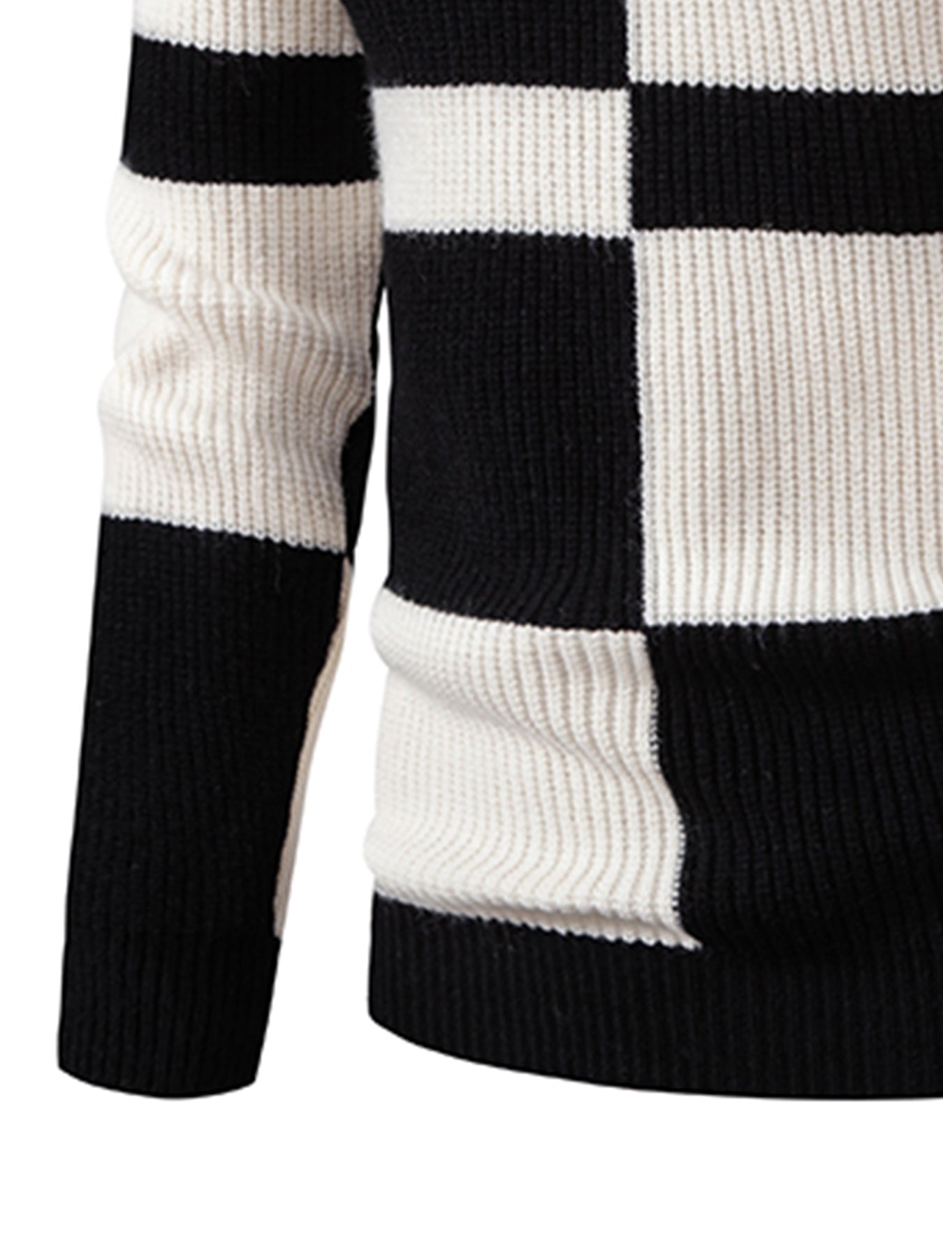 Men'S Color Block Crew Neck Sweater | Casual Style, Thick Acrylic Fabric, Regular Fit for Fall/Winter