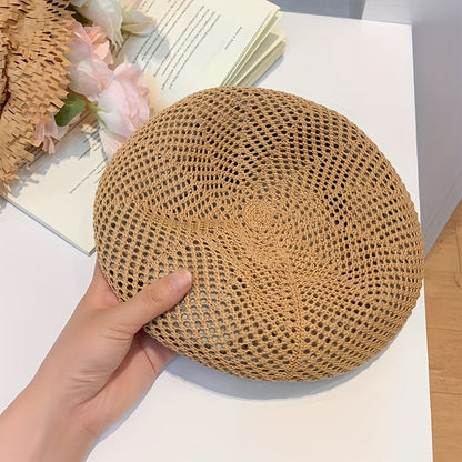 Women's Breathable Acrylic Dome Beret - Soft Octagonal Beanie