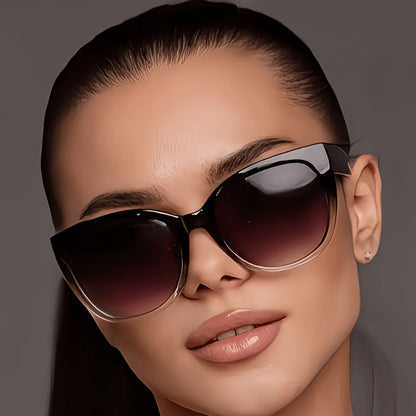 Trendy Cat-Eye Sunglasses for Women with Oversized Gradient Frame