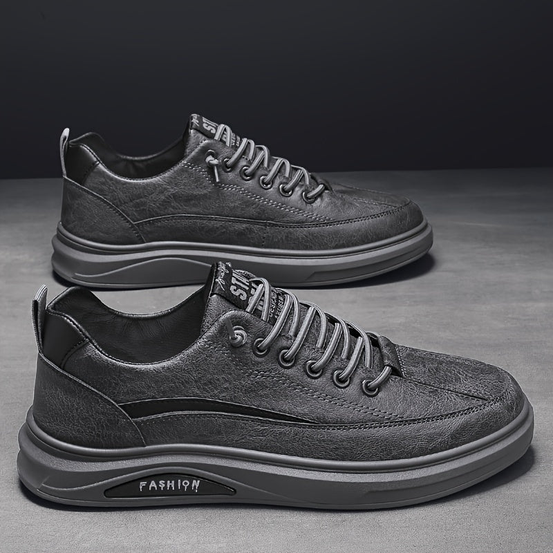 Men'S Casual Sports Shoes | Black Non-Slip Sneakers with Elastic Band Closure, Low Top Design for Spring/Fall Season - ayq