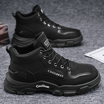 Men's Classic High-Top Work Boots with Thick Sole for Outdoor