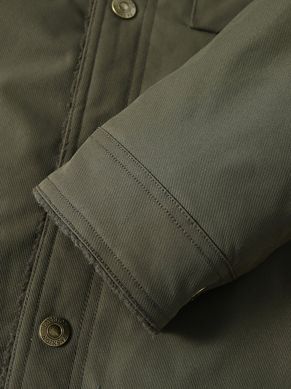 Տղամարդկանց բարձրակարգ, նորաձև, առօրյա, բազմակողմանի, բրդյա ծածկույթով, հաստ, քամուց պաշտպանող, տաք, գլխարկով ձմեռային բաճկոն