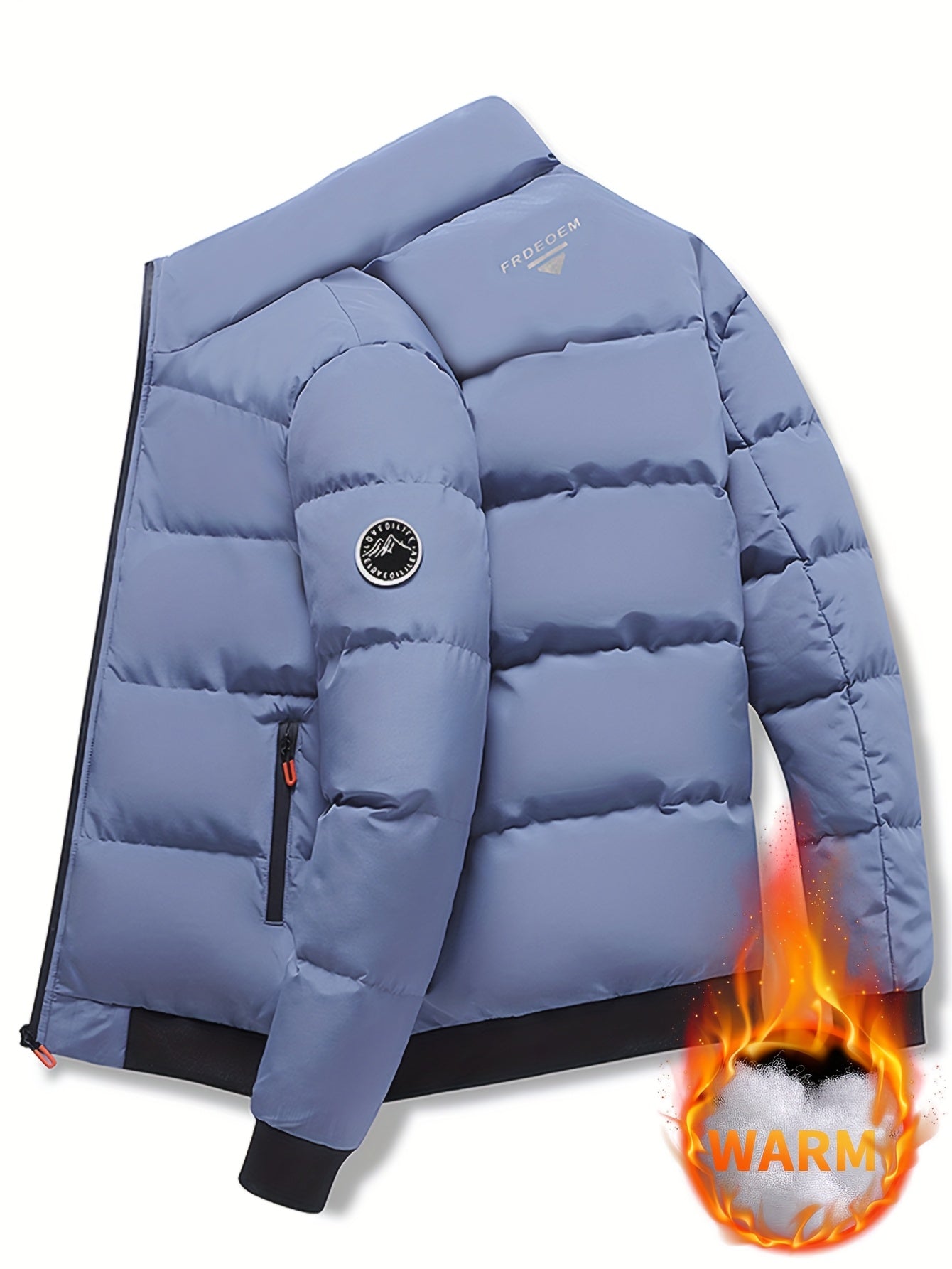 Men's Lightweight Jacket with - Winter Warm Coat, Stand Collar & Zippered Pockets, Beige/ & Black, Machine Washable (No Dry Clean) - Casual & Formal Outerwear for Cold Weather (-Filled)