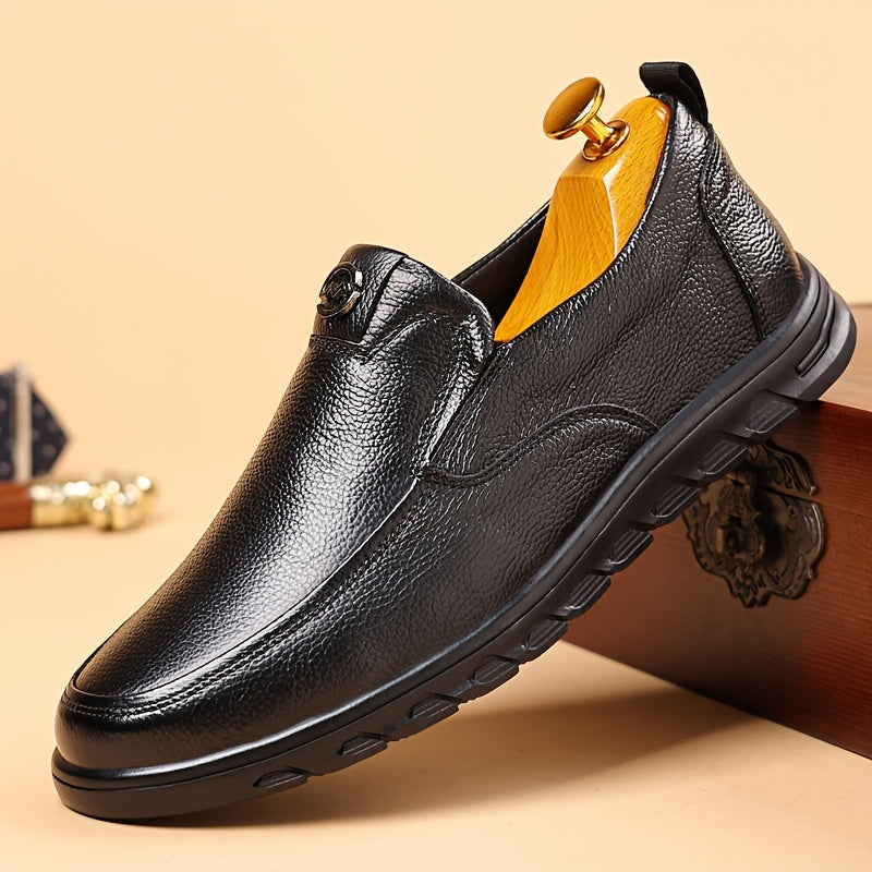 Men's Casual Cow Leather Slip-On Driving Shoes All-Season