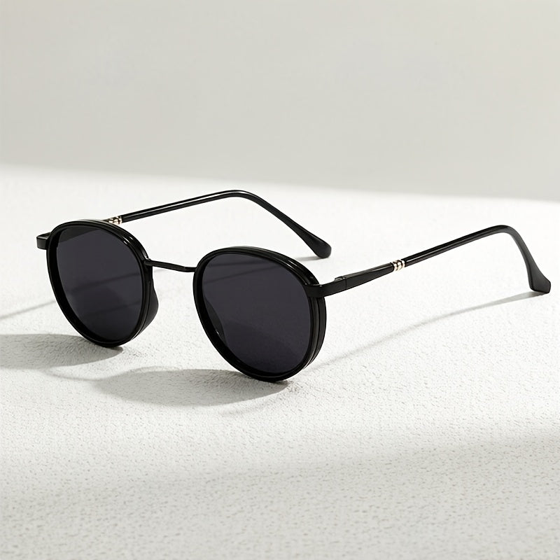 Unisex Polarized Round Sunglasses with Stainless Steel Frame