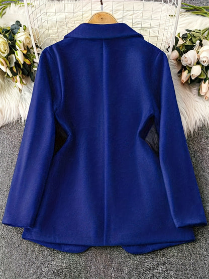 1 հատ կանացի էլեգանտ վարդագույն բլեյզեր՝ հաստ ձմեռային վերարկու ծաղկային նախշերով, կառուցվածքային օձիք և մեկ կոճակով փակում, երկար թևքով կարված բաճկոն՝ աշուն/ձմեռ սեզոնի համար