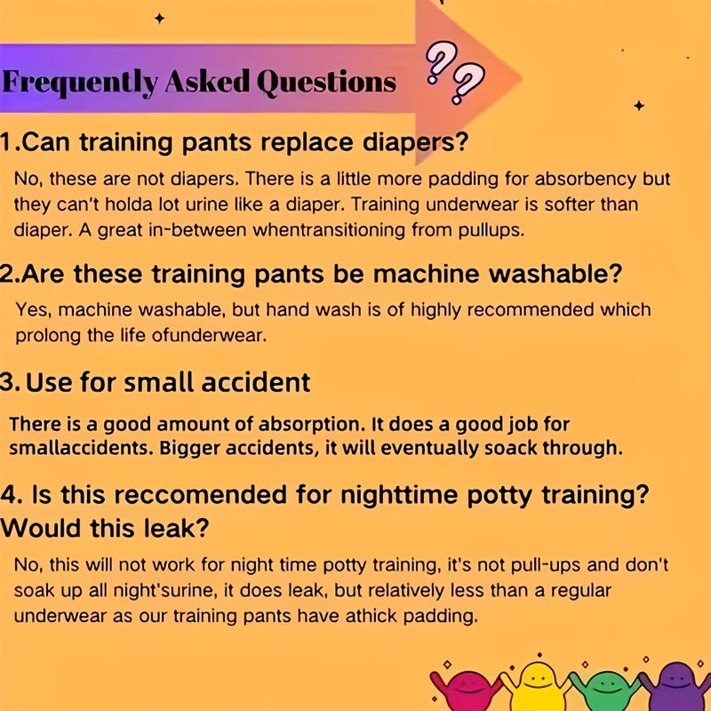 2pcs Kids Potty Training Pants with Leak-Proof Cotton, Unisex