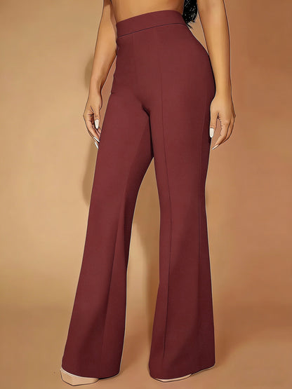 Women’s Straight-Leg Elastic Waist Pants - Comfortable All-Season Wear