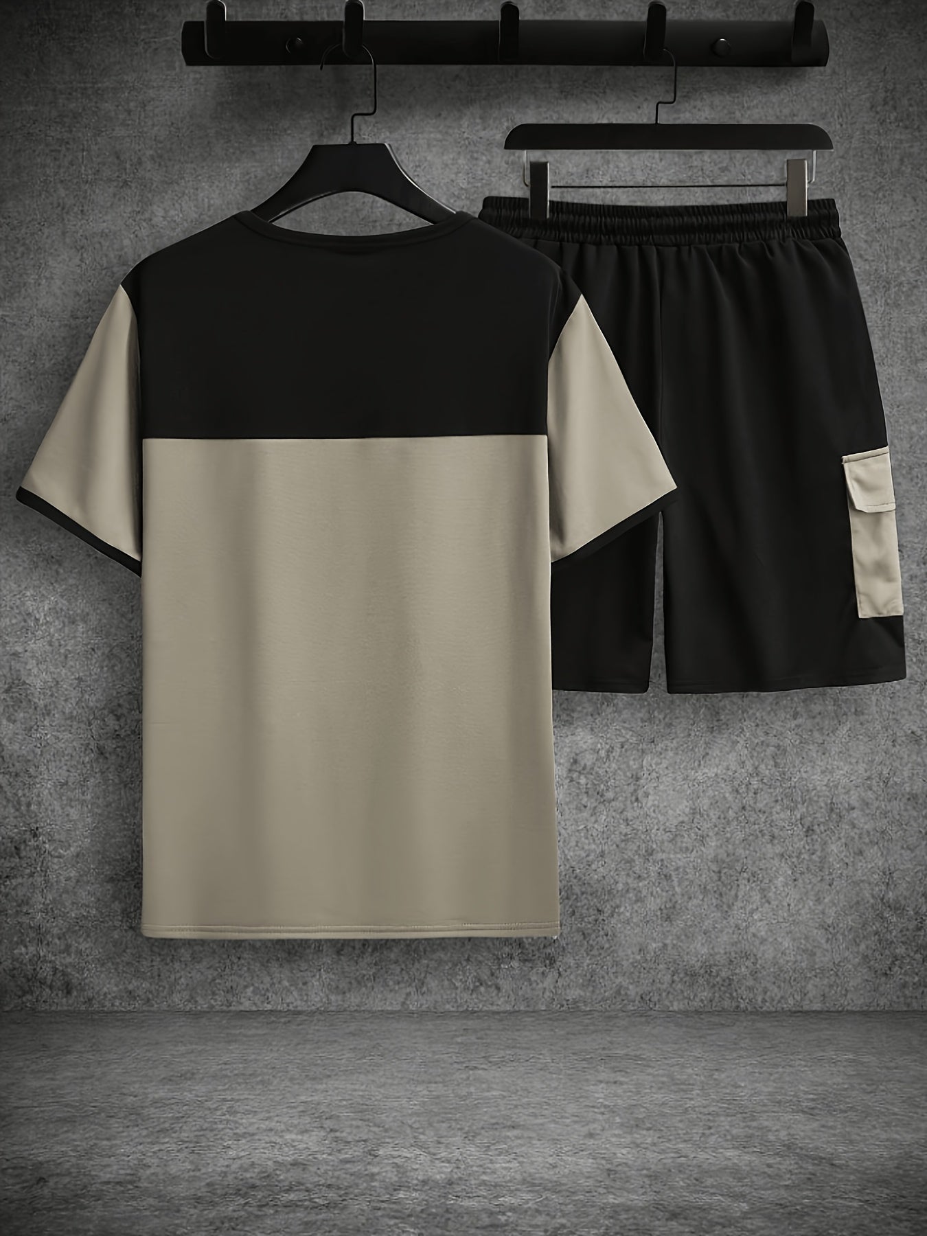 Men's Casual Summer Crew Neck T-Shirt & Drawstring Shorts Set