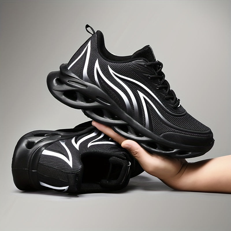 Men's Fashionable Breathable Sneakers - Casual Athletic Footwear for Every Season, Lace-Up with EVA Sole - ayq