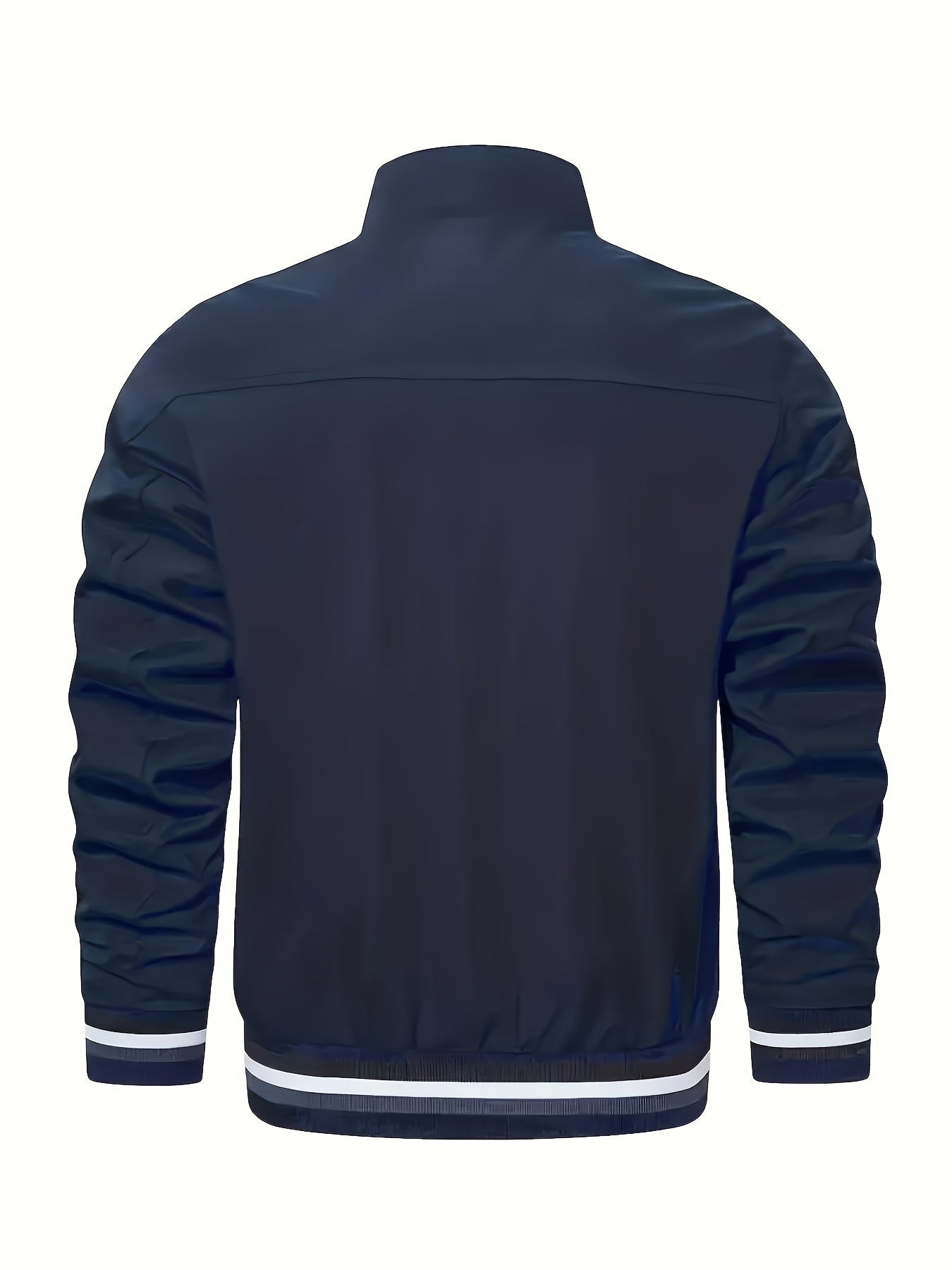 Men's Lightweight Jacket - Mustard-Yellow with Black Print Stripes, Zipper Closure & Structured Fit for Urban Streetwear, Formal Events - Spring/Fall Outerwear Coat, Spring Outerwear, Striped Detail Jacket, Nonstretch Materia