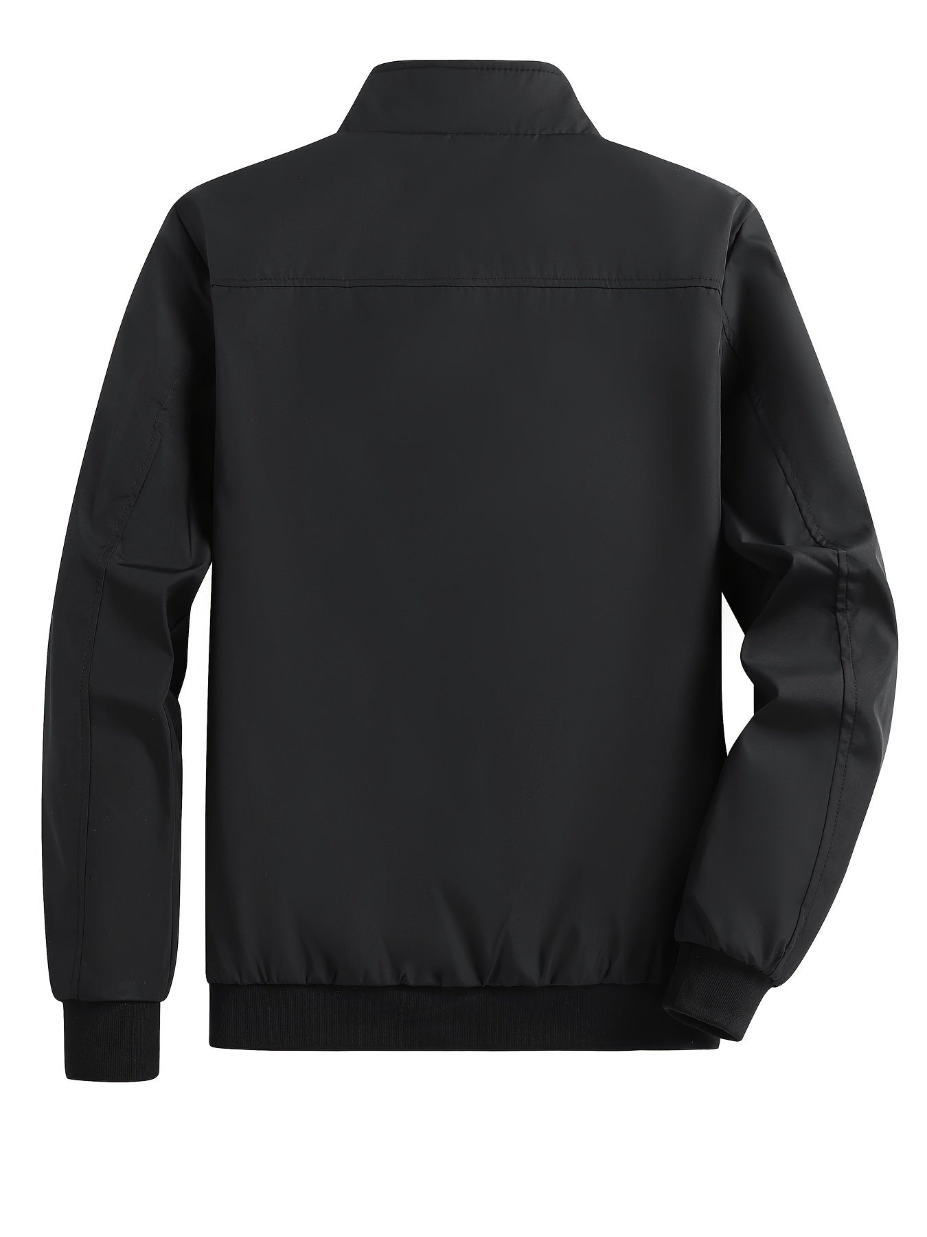 Men's Lightweight Jacket - Slim Fit Zip-Up Coat with Stand Collar, Lightweight Outerwear for Spring/Fall, Office, Travel, Everyday - Zipper Closure Casual Blazer