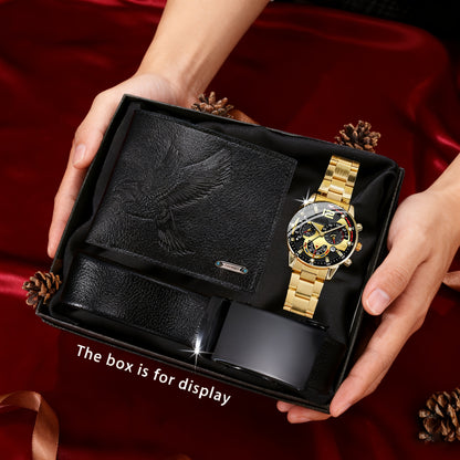 3 հատ տղամարդու ժամացույցի, գոտու և դրամապանակի հավաքածու | Նորաձև, գործնական, հանգստի, սպորտային, գեղեցիկ և նորաձև, հատուկ մշակված տղամարդկանց համար, առանց նվերի տուփի