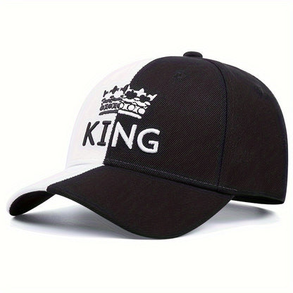 Տղամարդկանց KING Crown ասեղնագործված տառերով նախշերով գունավոր բլոկով հիփ-հոփ Snapback գլխարկ, կարգավորվող արտաքին ամենօրյա գլխարկ
