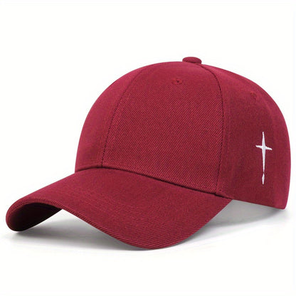 1pc Men's Cross Baseball Cap Adjustable Casual Style Hat For Spring/Fall/Summer, Ideal Choice For Gifts