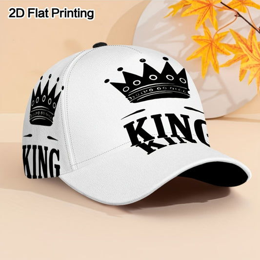 Men's Lightweight Polyester Snapback Baseball Cap with King Print