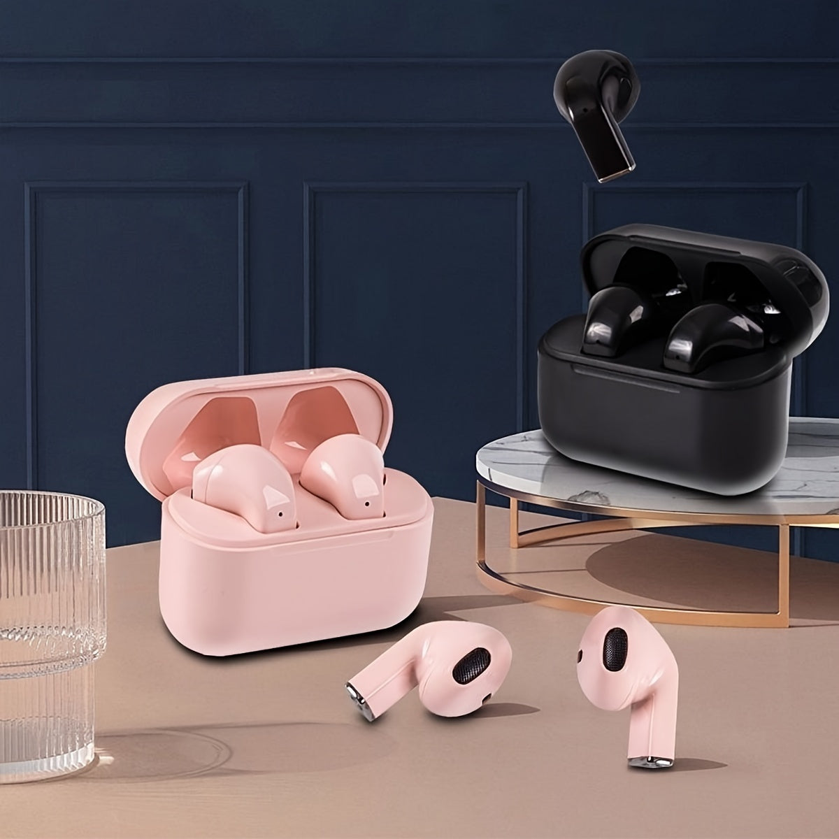 2024 True Wireless Earbuds 5.3 TWS HiFi 9D Stereo HD Smart Mini ականջակալներ - կոնդենսատոր խոսափող, հպման կառավարում, անիմե/մուլտֆիլմի ձևավորում - թեթև պլաստիկ կիսաբաց ականջակալ սովորական օգտագործման համար, մաքուր զանգեր, սպորտ - Համատեղելի է