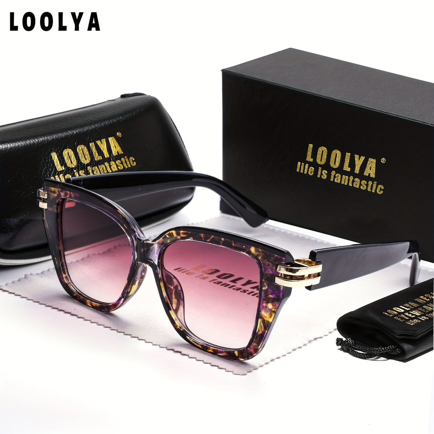 Unisex Retro Steampunk Glasses with White & Gold Accents