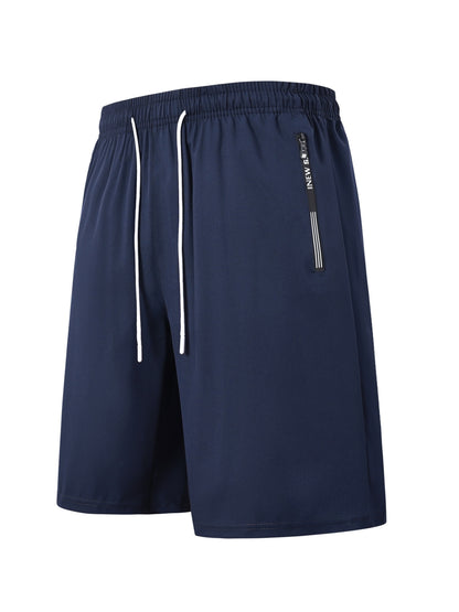 Men's Casual Swim Trunks with Elastic Waistband and Zipper Pocket