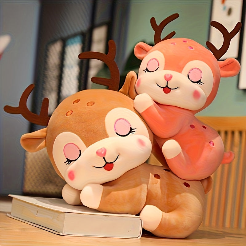 1pc Cute Milu Deer Plush Stuffed Animal - Soft Huggable Dog Stuffers with Filling, Adorable Bedtime Companion for, Birthday Wedding Christmas Gift Suitable for &