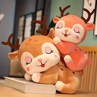 1pc Cute Milu Deer Plush Stuffed Animal - Soft Huggable Dog Stuffers with Filling, Adorable Bedtime Companion for, Birthday Wedding Christmas Gift Suitable for &