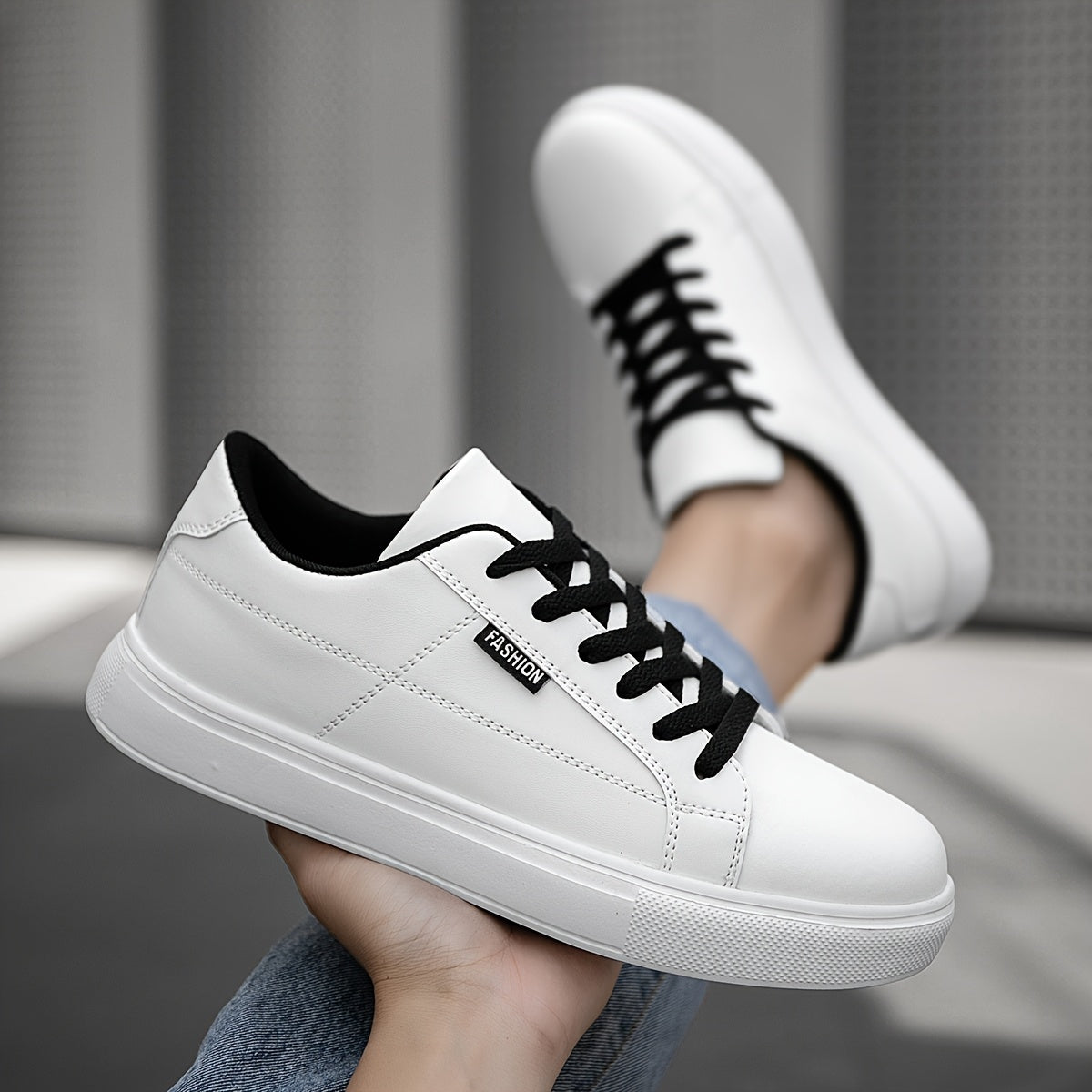 Men's Low-Top Sneakers with Cushioned Sole & Letter '' - - Urban Hiking Shoes Suitable for Daily Wear, Outdoor, Commuting - Lightweight Round-Toe Casual Sports Footwear - ayq