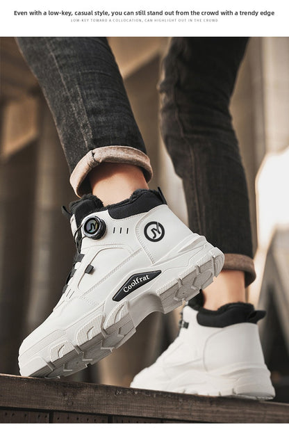 Տղամարդկանց նոր ձմեռային հաստ շերտով կոշիկներ, երեք գույնի, հարմարավետ և տաք, հեշտ հագնվող/հանվող, բռնակի դիզայնով, հարմար է բացօթյա ձյան, լեռնագնացության և լեռնագնացության համար։