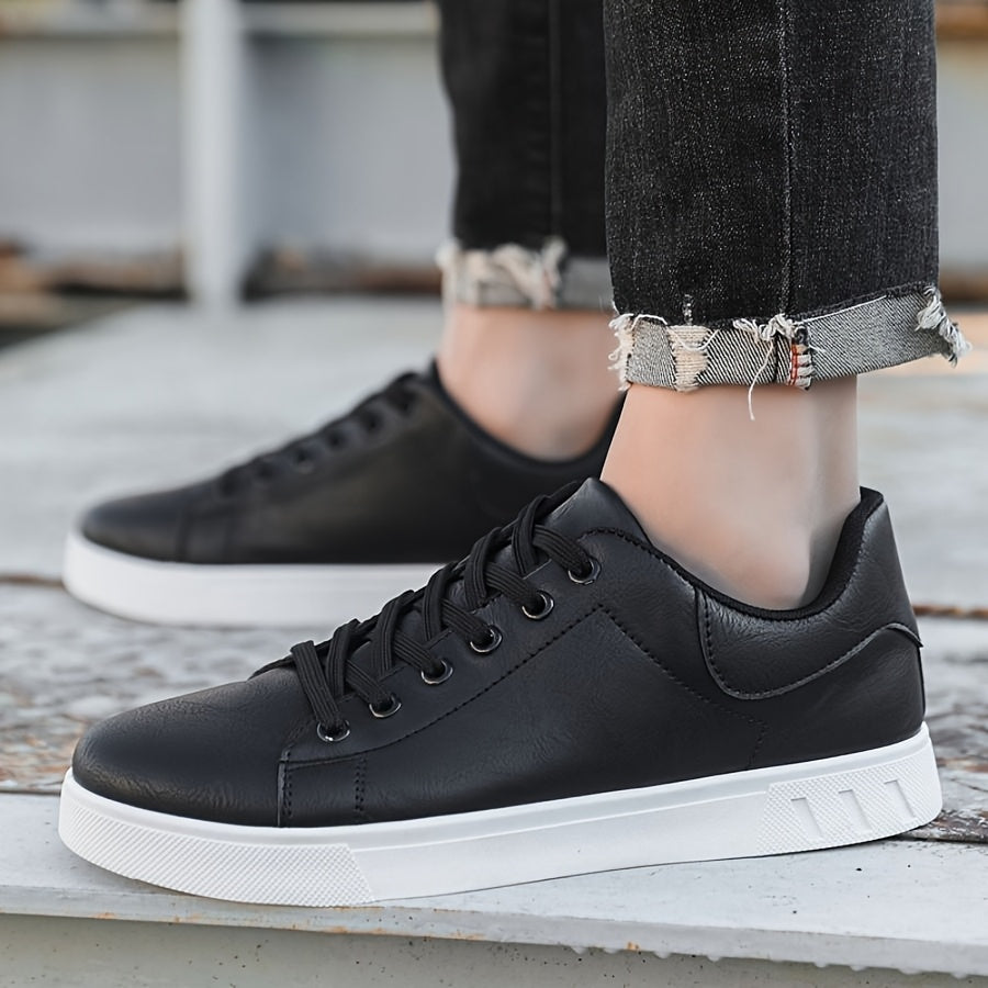 Men's Solid Color Casual Lace-Up Loafers for All Seasons