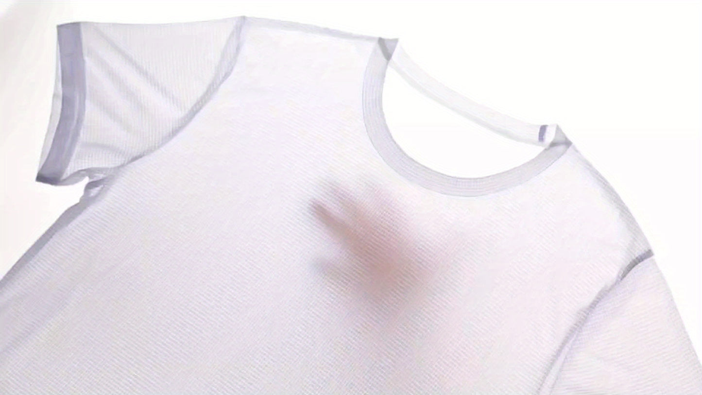 Տղամարդկանց պինդ սպորտային վերնաշապիկ, Active Breathable Short Mee Slim-fit Crew Neck Tee, Տղամարդու հագուստ բացօթյա համար