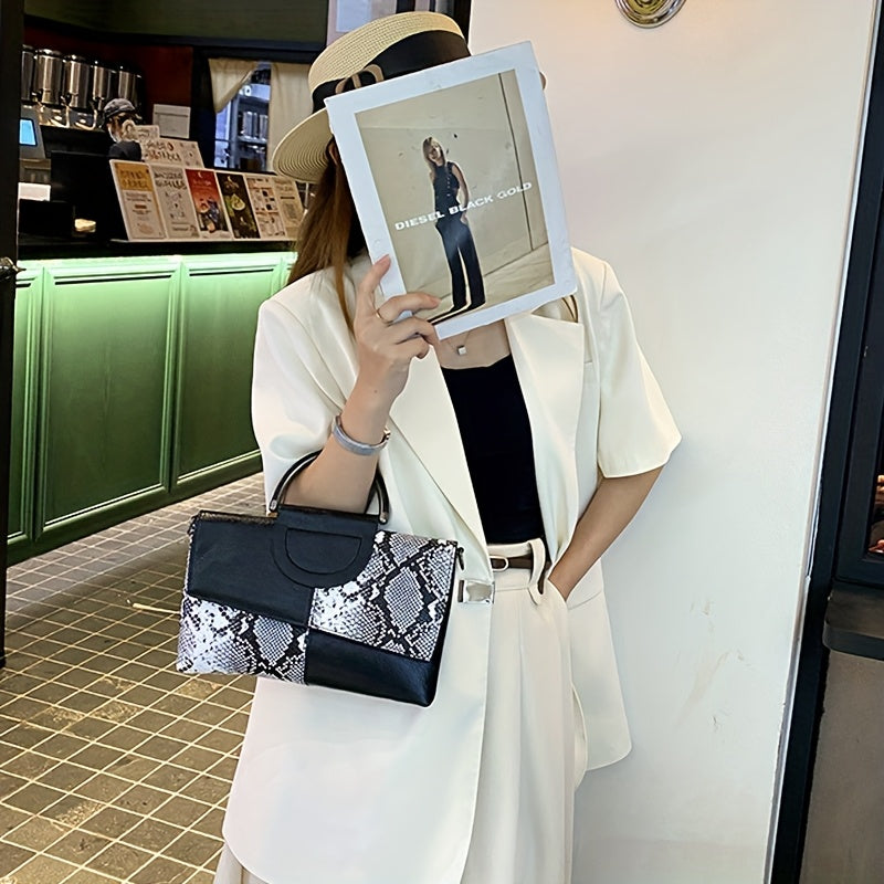 Եվրոպական և կանացի կոկորդիլոսի նախշերով արհեստական ​​կաշվե ճիրան, նրբագեղ երեկոյան ձեռքի պայուսակ, կանանց համար նախատեսված ուսի պայուսակ