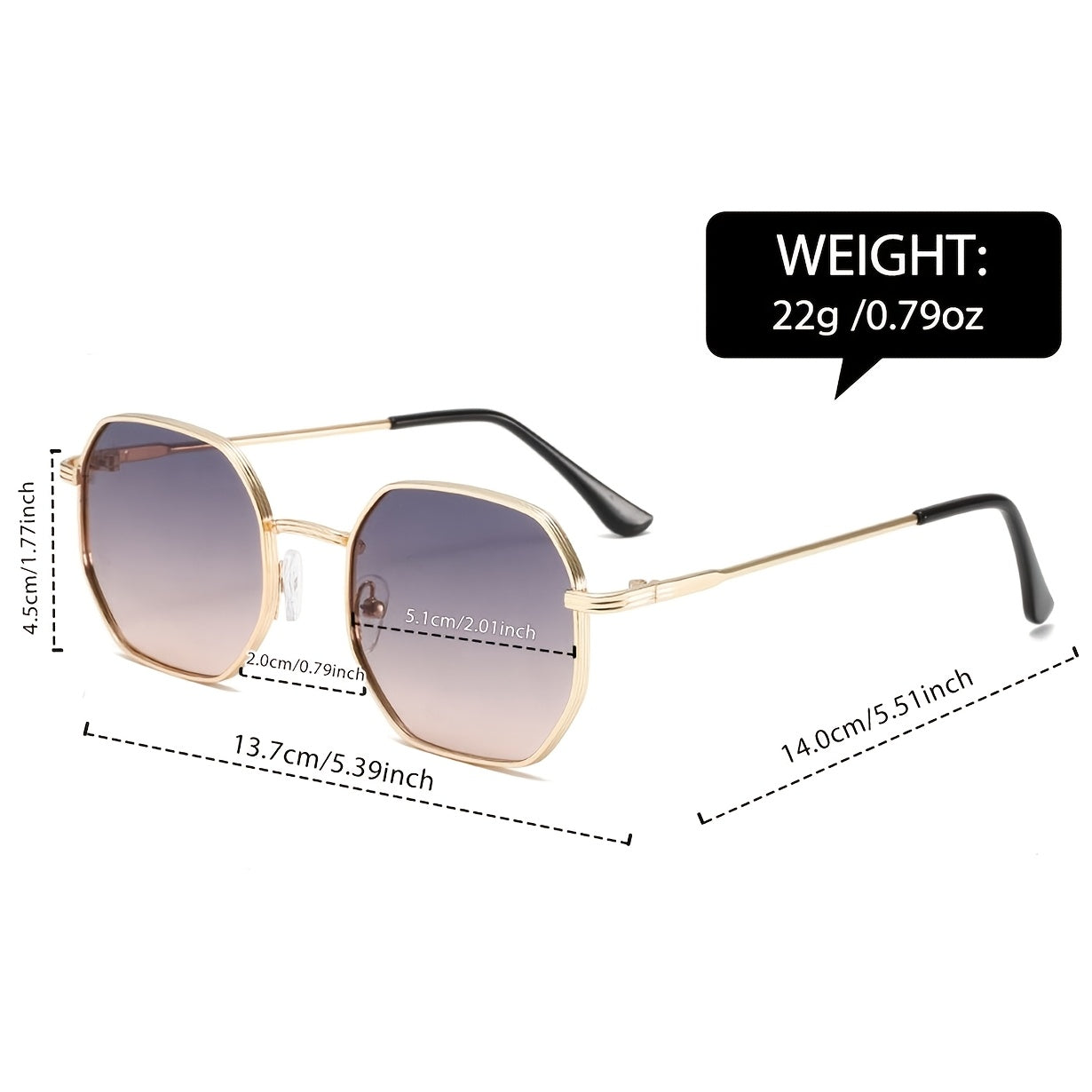 Unisex Polygonal Frame Sunglasses with UV400 Protection