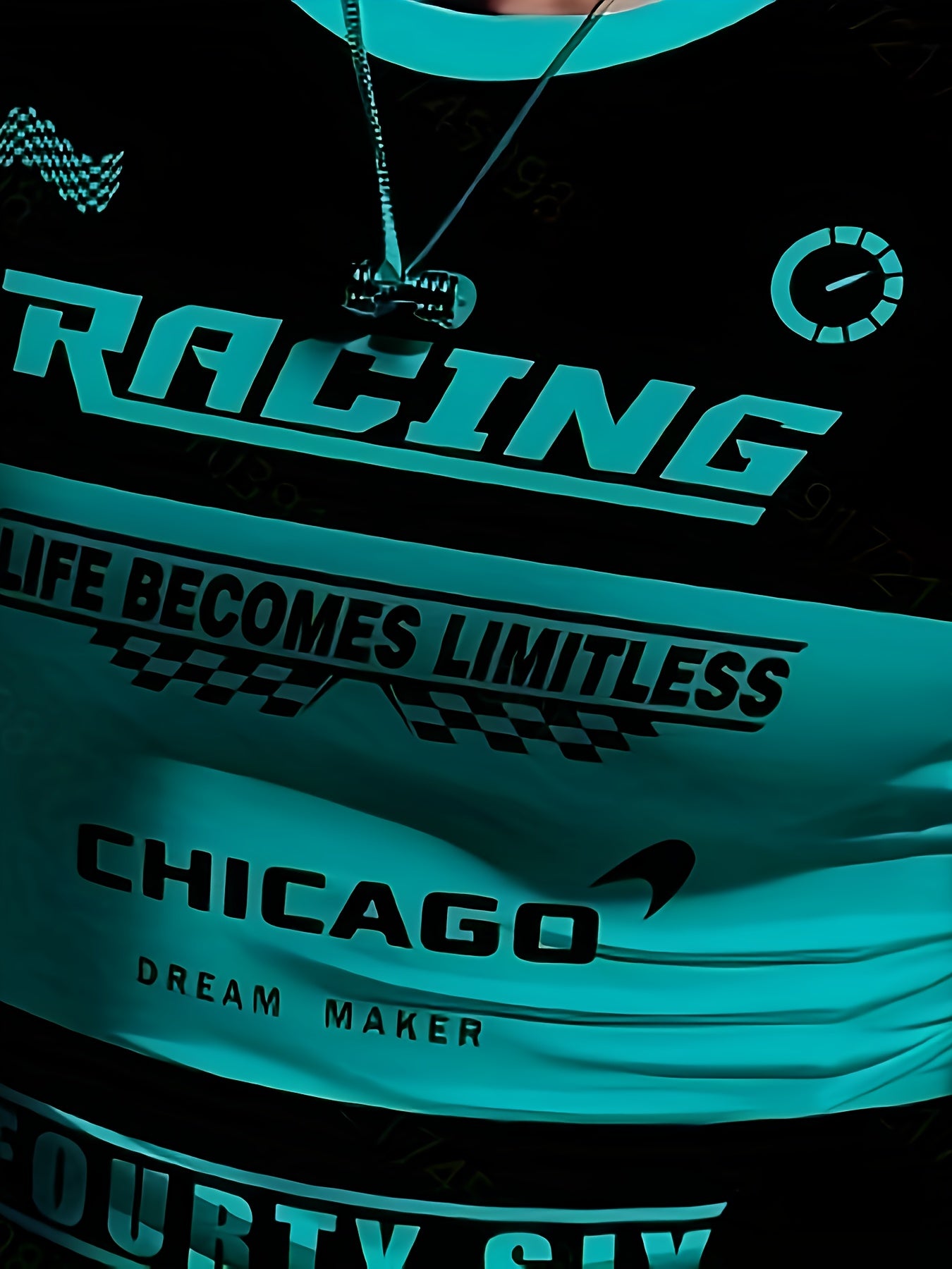 Men'S Racing Graphic T-Shirt - Bold Neon Green  Black Racing Car Design, Lightweight Breathable Fabric for Motorsport Events, Casual Streetwear - Chicago Dream Maker Inspired Casual Attire, Racing Jersey, Event Apparel, Spor