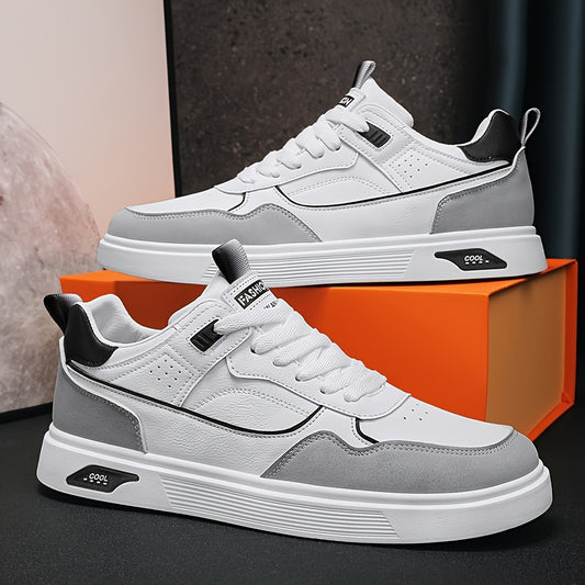 Men'S Casual Athletic Sneakers - Lightweight, Breathable, Fashion-Forward Skate Shoes with Faux Cover and PVC Sole for Outdoor Activities, Hiking, and Everyday Wear, Low-Top Design, Lace-Up Closure, Allseason Shoes | Versatil