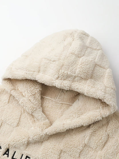 1pc Men Long Sleeve Jacquard Hooded Sweatshirt, Casual Casual Attire