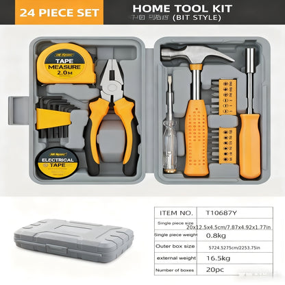 40/24pcs Household Tool Set, Multifunctional Complete Set of Combined Hardware Tools, Daily Tool Box, Home Maintenance, Steel Material, with Screwdriver, Pliers, Wrench, and More, for Home and Car Use, Home Maintenance Tools