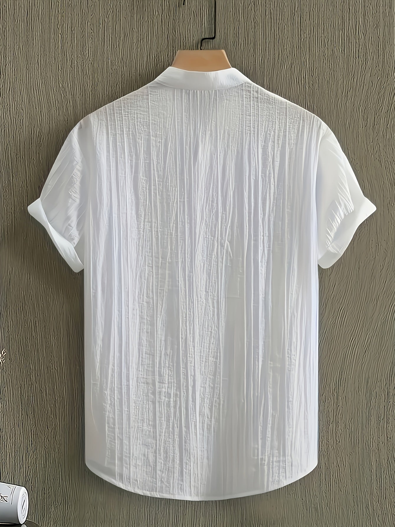 Men's Casual Elegant Short Sleeve Zipper Shirt with Stand Collar