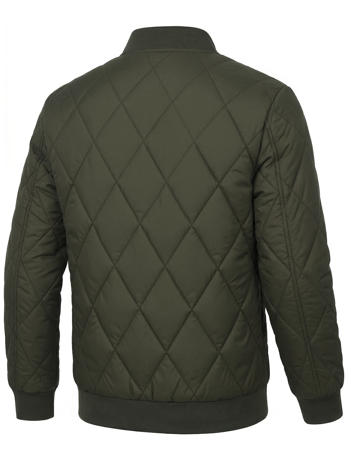 Men's Casual Padded Baseball Collar Coat with Chest Print