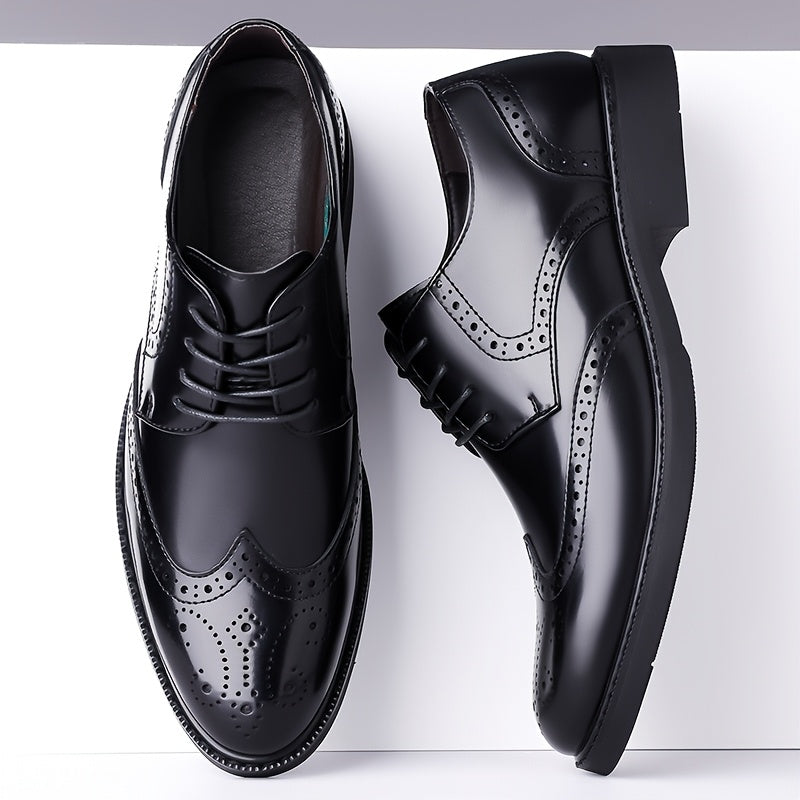 Men's Business Casual Oxford Shoes with Breathable PU Upper