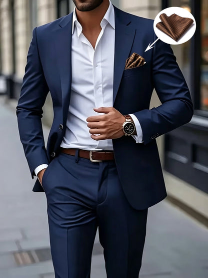 Men's 3-Piece Suit Set for Office & Formal Events
