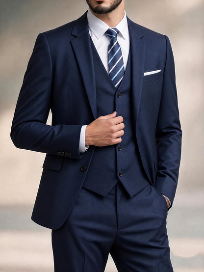 Men's Slim-Fit Two-Button Notch Lapel Suit Jacket