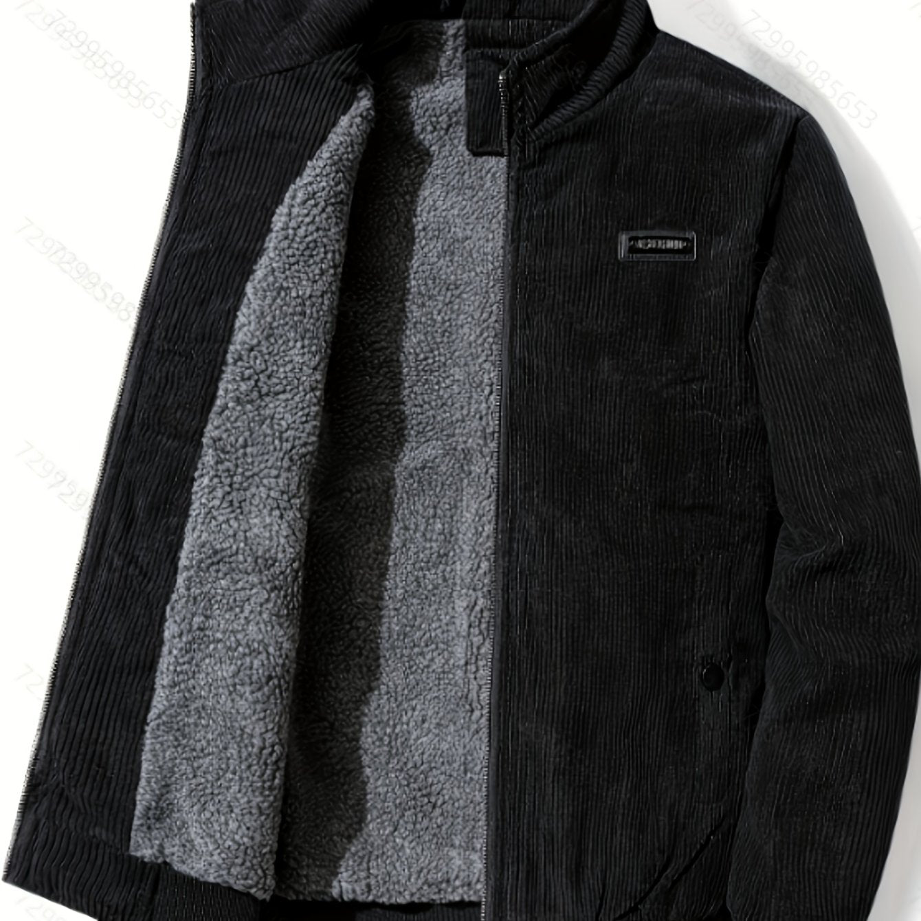 Men's Corduroy Jacket Olive Green - Retro Loose-Fit Full-Zip Winter Coat with Stand Collar & Zippered Pockets, Machine Washable Corduroy Outer (No) for Casual & Formal Wear - Autumn/Winter Outerwear, Womens Coats And Jackets,