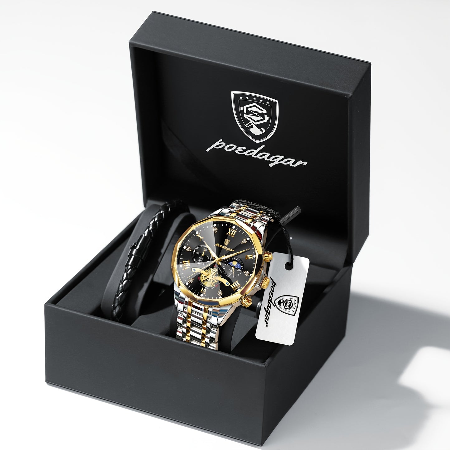 Men's Stainless Steel Business Watch with Luminous Chronograph